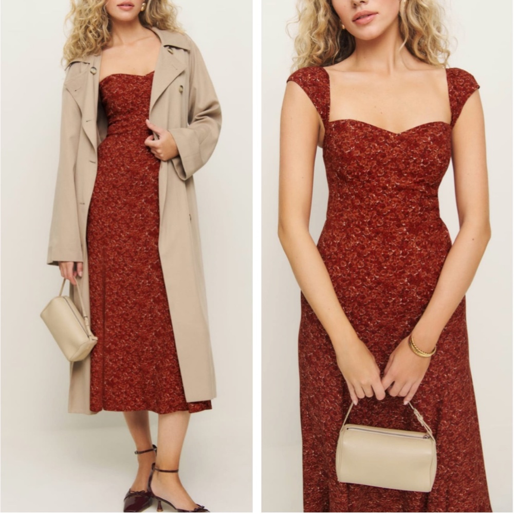 Reformation Red Midi Dress